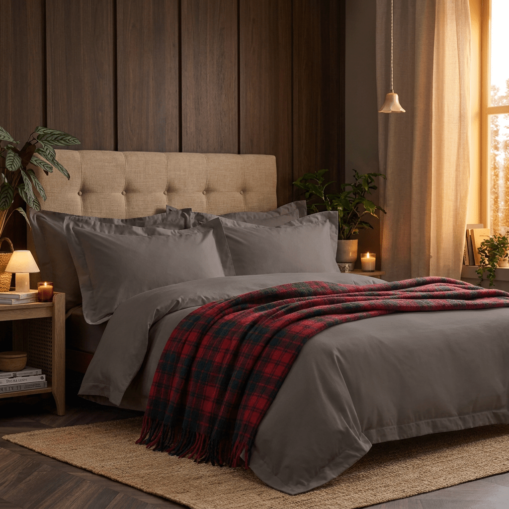 Tartan Wool Blend Blanket Throw – Soft Plaid Sofa & Bed Blanket - Robertson Red - Heritage Of Scotland -