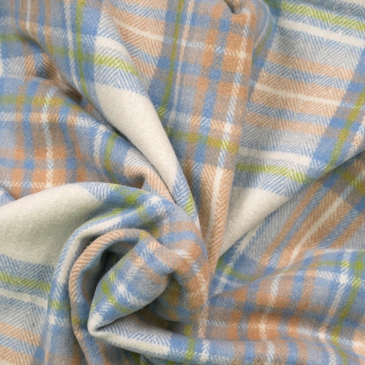 Tartan Wool Blend Blanket Throw – Soft Plaid Sofa & Bed Blanket - Stewart Muted Blue - Heritage Of Scotland -