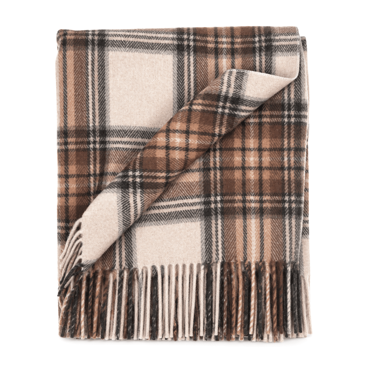 Tartan Wool Blend Blanket Throw – Soft Plaid Sofa & Bed Blanket - STEWART NATURAL DRESS - Heritage Of Scotland -