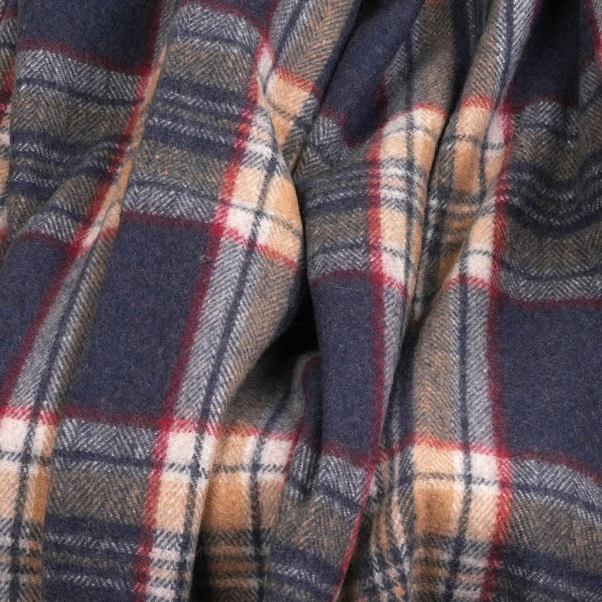 Tartan Wool Blend Blanket Throw – Soft Plaid Sofa & Bed Blanket - Stewart Navy - Heritage Of Scotland -