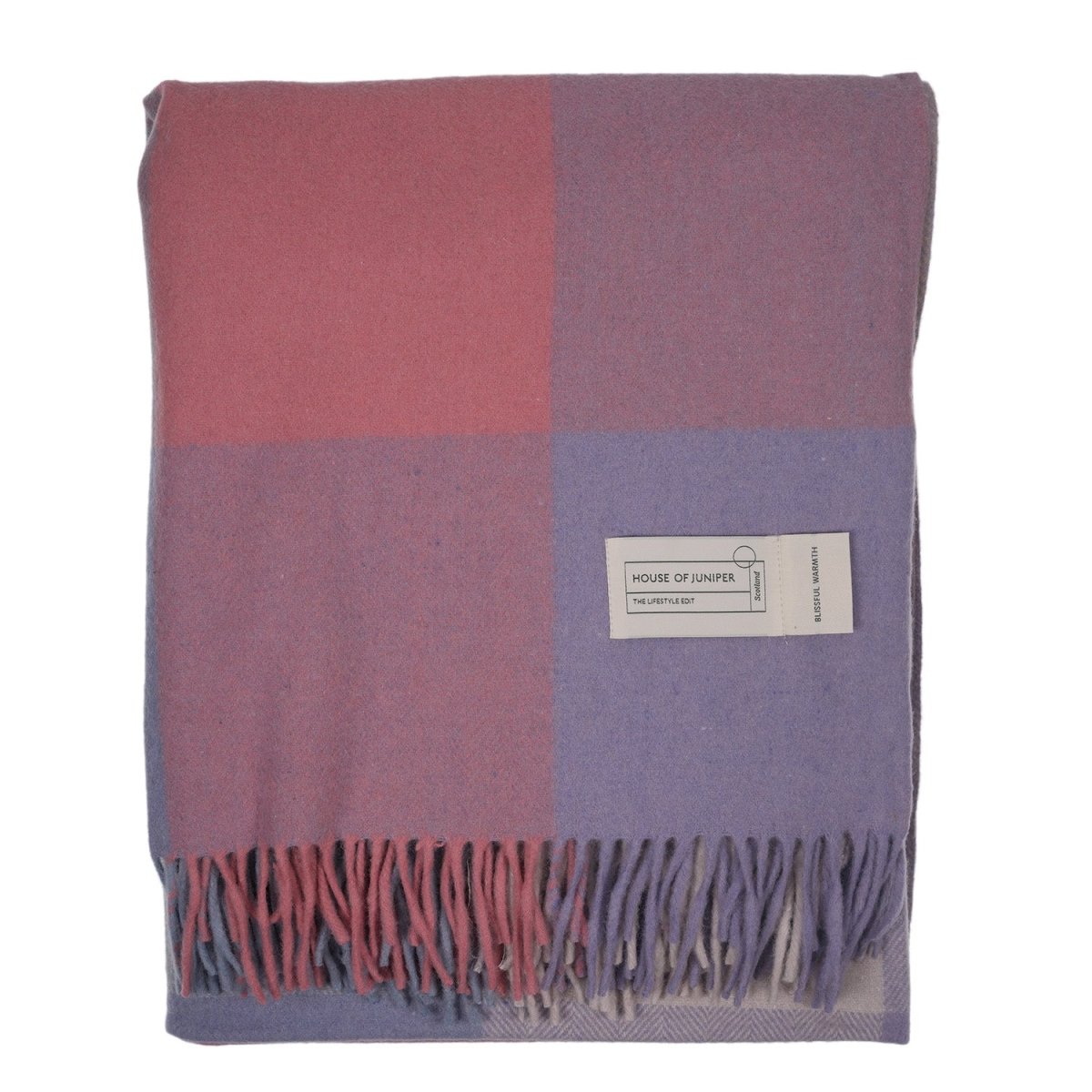 The Cosy Check – Recycled Wool Block-Check Herringbone Blanket - PASTLES - Heritage Of Scotland -