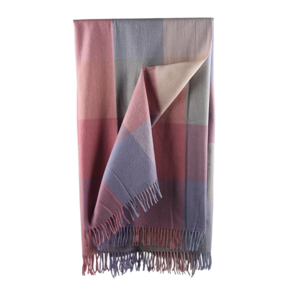 The Cosy Check – Recycled Wool Block-Check Herringbone Blanket - PASTLES - Heritage Of Scotland -
