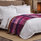The Cosy Check – Recycled Wool Block-Check Herringbone Blanket - PURPLE MIX - Heritage Of Scotland -