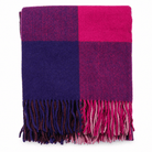 The Cosy Check – Recycled Wool Block-Check Herringbone Blanket - PURPLE MIX - Heritage Of Scotland -