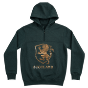 The Highland Heritage: Golden Lion Half - Zip Green Hoodie - Heritage Of Scotland - S