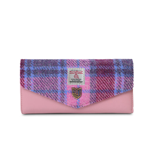 The Large Clasp Purse Pink/Blue - Heritage Of Scotland - PINK/BLUE