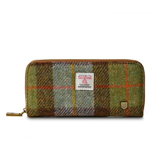 The Long Zip Purse - Heritage Of Scotland - CHESTNUT BLUE TARTAN