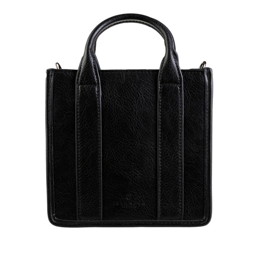 The Mini Tobi Tote Bag Black Herringbone - Heritage Of Scotland - BLACK HERRINGBONE