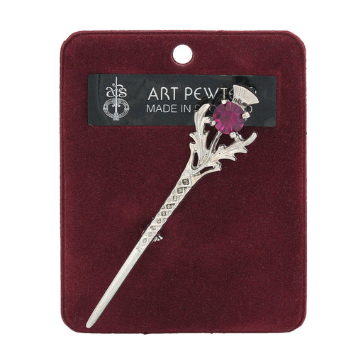 Thistle Kilt Pin Light Amethyst - Heritage Of Scotland - LIGHT AMETHYST