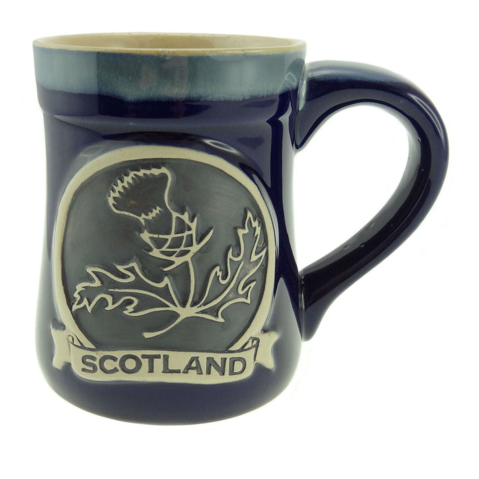 Thistle Stoneware Mug – Scotland Themed Ceramic Mug - Heritage Of Scotland - Blue