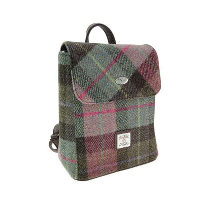 Tummel Backpack Muted Green & Rose Pink Tartan - Heritage Of Scotland - MUTED GREEN & ROSE PINK TARTAN