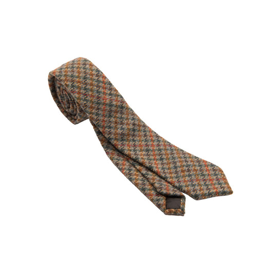 Tweed Tie - Country Houndstooth - Petrol - Heritage Of Scotland - NA