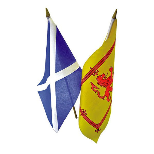 Twin Pack Scottish Flags – 6x9" Saltire & Lion Rampant Handheld Flags - Heritage Of Scotland - 6 x 9 inch