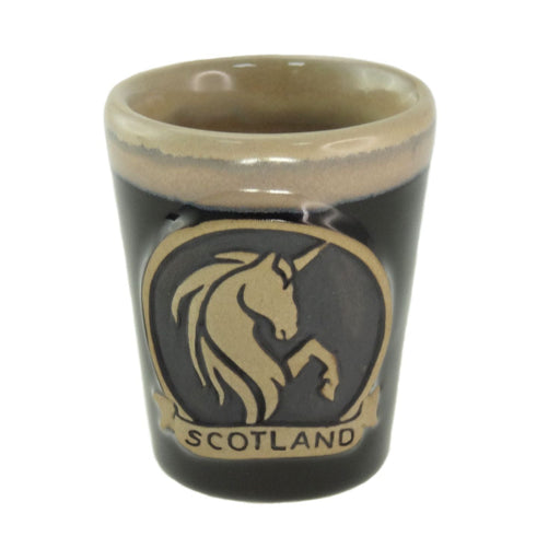 Unicorn Stoneware Shot Cup – Unique Ceramic Gift - Heritage Of Scotland - Black