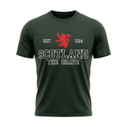 Unisex Scotland Est 1314 The Brave Applique T- Green - Heritage Of Scotland - XS