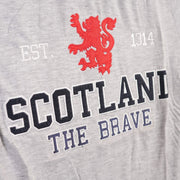 Unisex Scotland Est 1314 The Brave Applique T-Shirt Grey - Heritage Of Scotland - XS