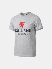 Unisex Scotland Est 1314 The Brave Applique T-Shirt Grey - Heritage Of Scotland - XS
