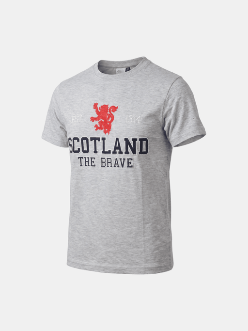 Unisex Scotland Est 1314 The Brave Applique T-Shirt Grey - Heritage Of Scotland - XS