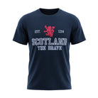 Unisex Scotland Est 1314 The Brave Applique T- Shirt - Navy - Heritage Of Scotland - XS