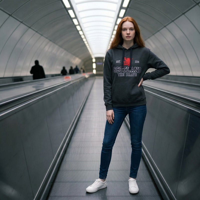 Unisex Scotland Hoodie Charcoral – Lion Rampant Pullover - Heritage Of Scotland - XS