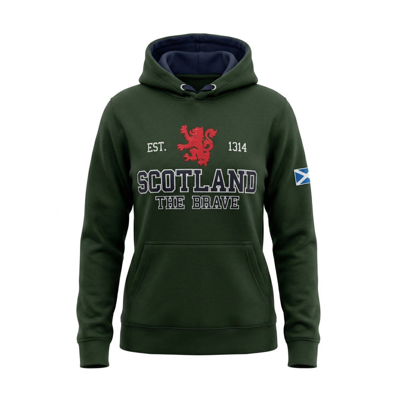 Unisex Scotland Hoodie Green – Lion Rampant Pullover - Heritage Of Scotland - XS