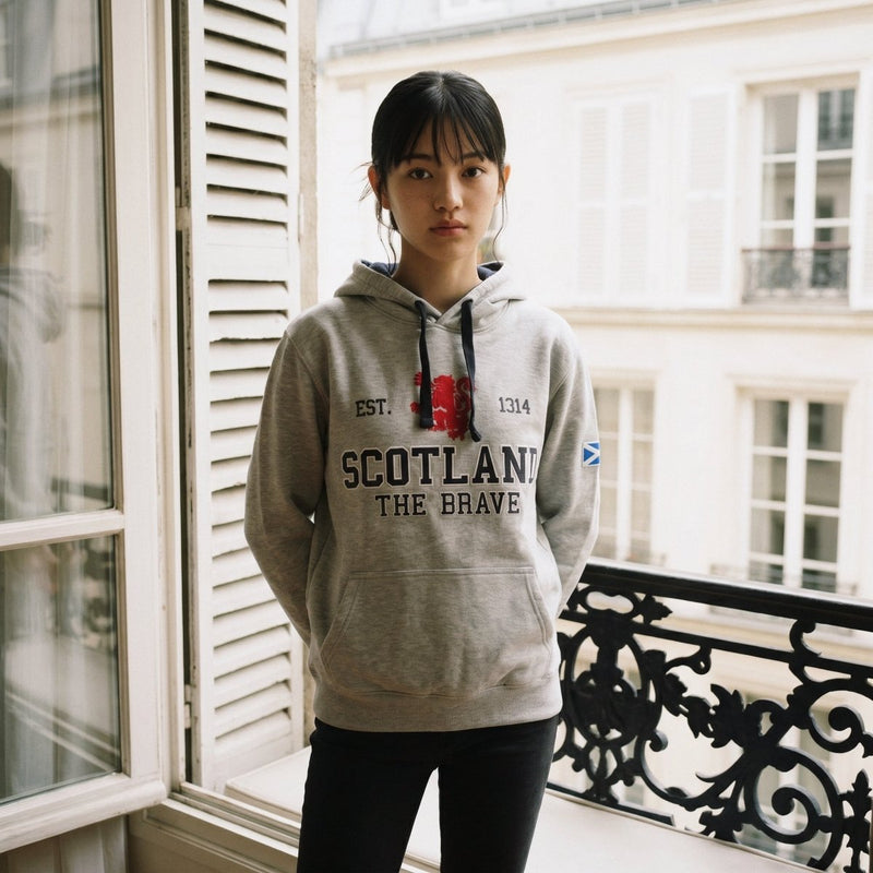 Unisex Scotland Hoodie Grey – Lion Rampant Pullover - Heritage Of Scotland - XS