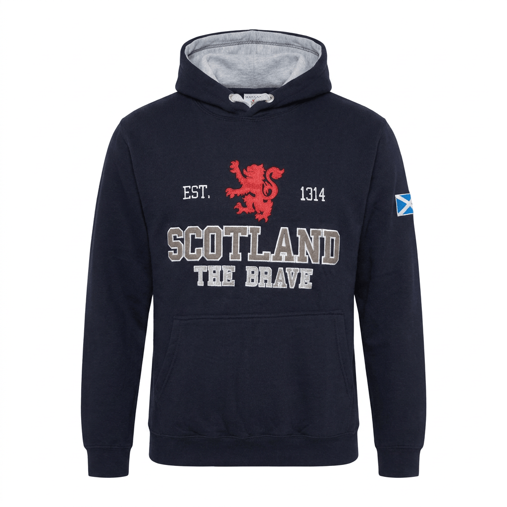 Unisex Scotland Hoodie Navy – Lion Rampant Pullover - Heritage Of Scotland - XS
