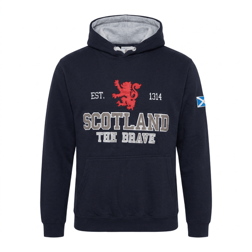 Unisex Scotland Hoodie Navy – Lion Rampant Pullover - Heritage Of Scotland - XS