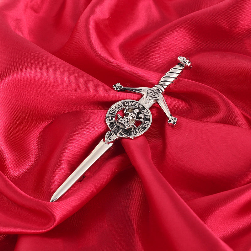 Urquhart Clan Badge, Kilt Pin, Lapel Pin, Cufflinks, Keyring/Key Fob & Gift Set — Fine Pewter by Art Pewter — Made in Scotland (Shiny Finish) - Heritage Of Scotland - Kilt Pin
