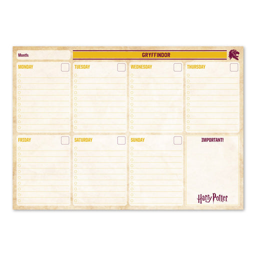Weekly Planner Notepad A4 Hp Gryffindor - Heritage Of Scotland - N/A