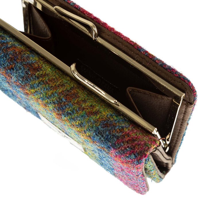 Women's Harris Tweed Clasp Purse With C Multi Colour Tartan - Heritage Of Scotland - MULTI COLOUR TARTAN