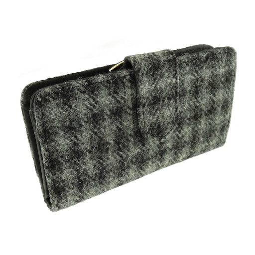 Women's Harris Tweed Iona Long Purse Grey Dogtooth - Heritage Of Scotland - GREY DOGTOOTH