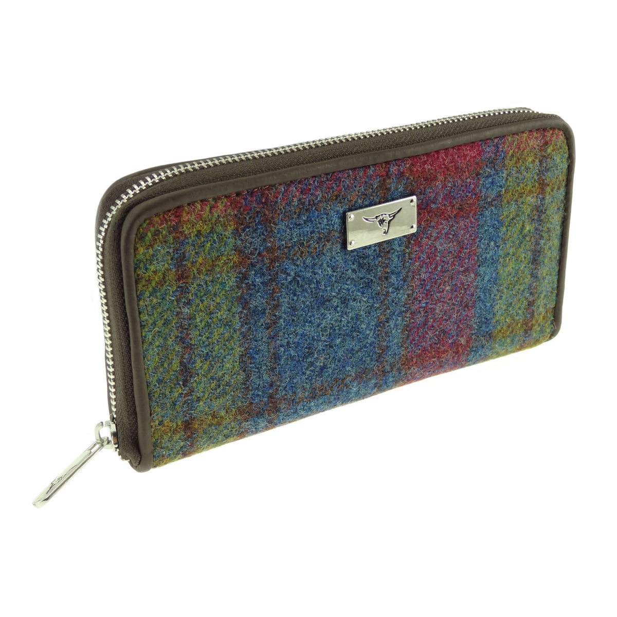 Women's Harris Tweed Staffa Zip Purse MULTI COLOUR TARTAN | Heritage ...