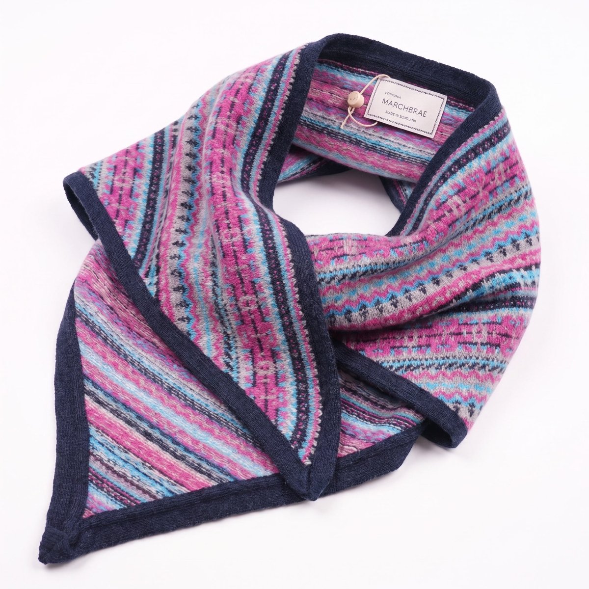 Women’s Lambswool Fair Isle Neck Scarf – Made in Scotland - COSMOS - Heritage Of Scotland -