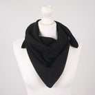 Women’s Luxury Ribbed Cashmere Triangle Scarf - BLACK - Heritage Of Scotland -