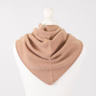 Women’s Luxury Ribbed Cashmere Triangle Scarf - CAMEL - Heritage Of Scotland -