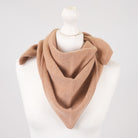 Women’s Luxury Ribbed Cashmere Triangle Scarf - CAMEL - Heritage Of Scotland -