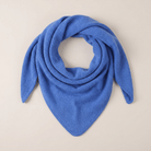 Women’s Luxury Ribbed Cashmere Triangle Scarf - CORNFLOWER - Heritage Of Scotland -