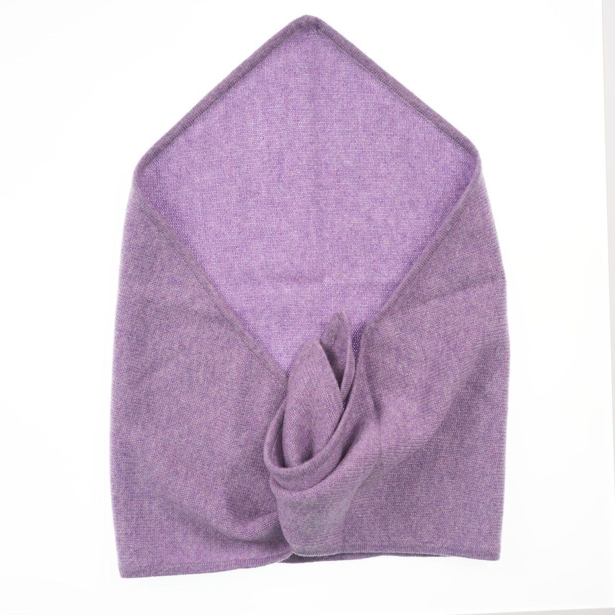 Women’s Luxury Ribbed Cashmere Triangle Scarf - HEATHER - Heritage Of Scotland -