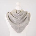 Women’s Luxury Ribbed Cashmere Triangle Scarf - OYSTER - Heritage Of Scotland -