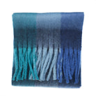 Women’s Soft Check Scarf – Oversized Plaid Winter Wrap with Tassel Fringe - Bright Blue Check - Heritage Of Scotland -