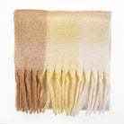 Women’s Soft Check Scarf – Oversized Plaid Winter Wrap with Tassel Fringe - Orche Check - Heritage Of Scotland -