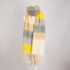 Women’s Soft Check Scarf – Oversized Plaid Winter Wrap with Tassel Fringe - Orche Check - Heritage Of Scotland -