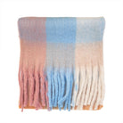 Women’s Soft Check Scarf – Oversized Plaid Winter Wrap with Tassel Fringe - Pastel Check - Heritage Of Scotland -