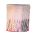 Women’s Soft Check Scarf – Oversized Plaid Winter Wrap with Tassel Fringe - Rose Check - Heritage Of Scotland -