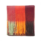 Women’s Soft Check Scarf – Oversized Plaid Winter Wrap with Tassel Fringe - Spice Check - Heritage Of Scotland -