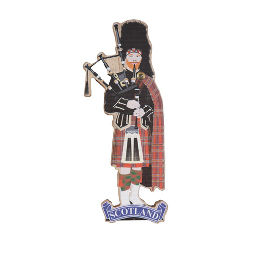 Wooden Decoration Piper Man - Heritage Of Scotland - NA