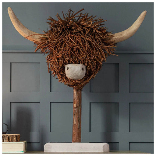 Wooden Sculpture Highland Cow - Heritage Of Scotland - BROWN