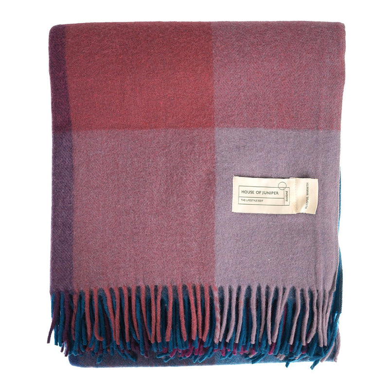 Woodside Check Blanket – Turquoise & Pink Plaid Throw - Heritage Of Scotland - TURQUOISE
