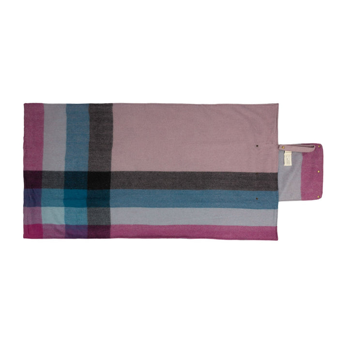 Woodside Check Foldaway Blanket Purple 23723 - Heritage Of Scotland - PURPLE 23723